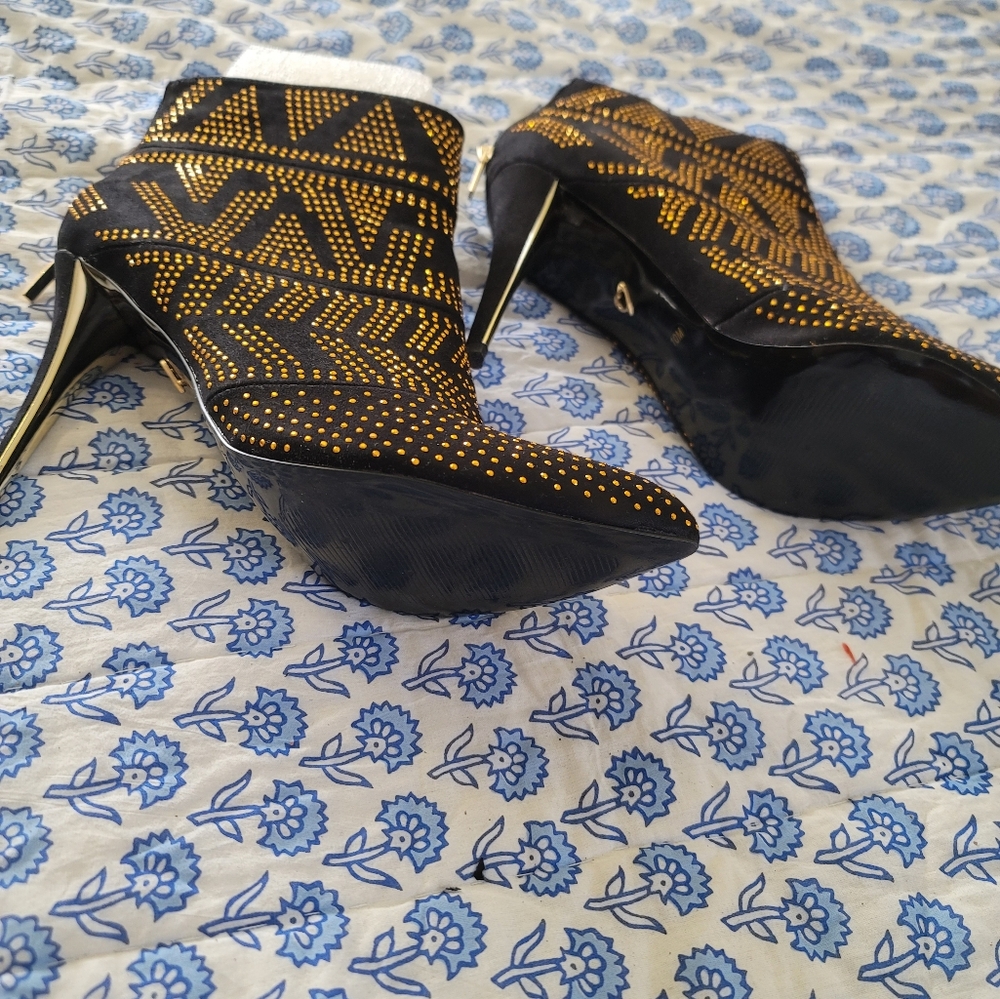 Gold Studded Ankle Bootie - Picture 2 of 5